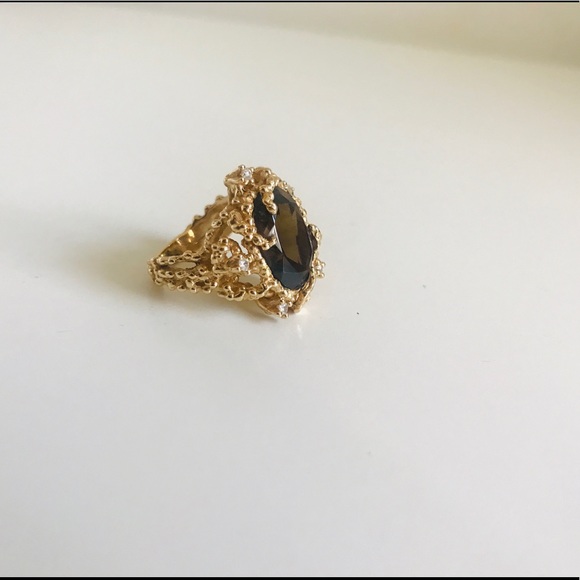 Jewelry - Brown topaz cocktail ring 14k gold